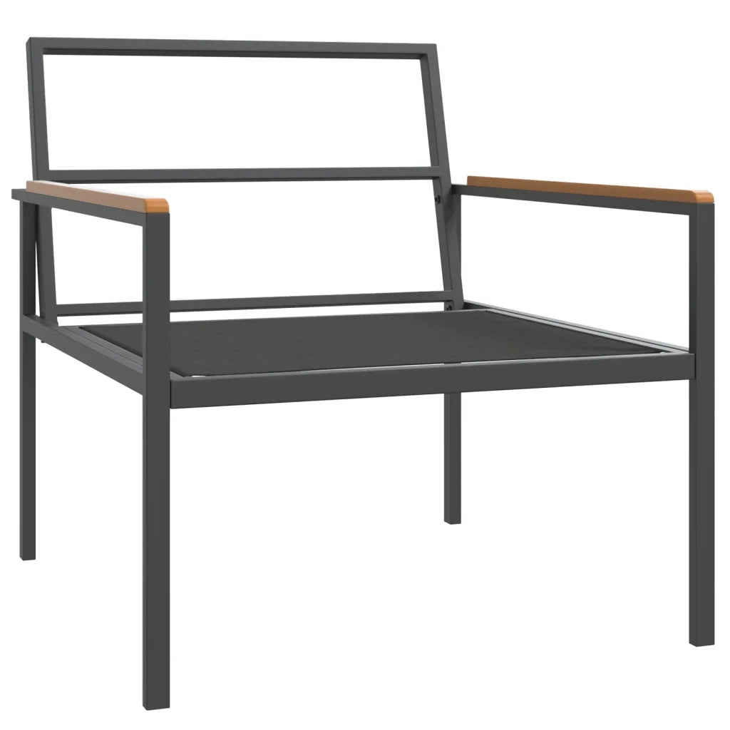 Set Salotto da Giardino 4 pz con Cuscini in Acciaio Antracite