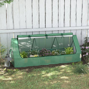 Mini serra da esterno verde con copertura in PE 240 x 90 x 90 cm