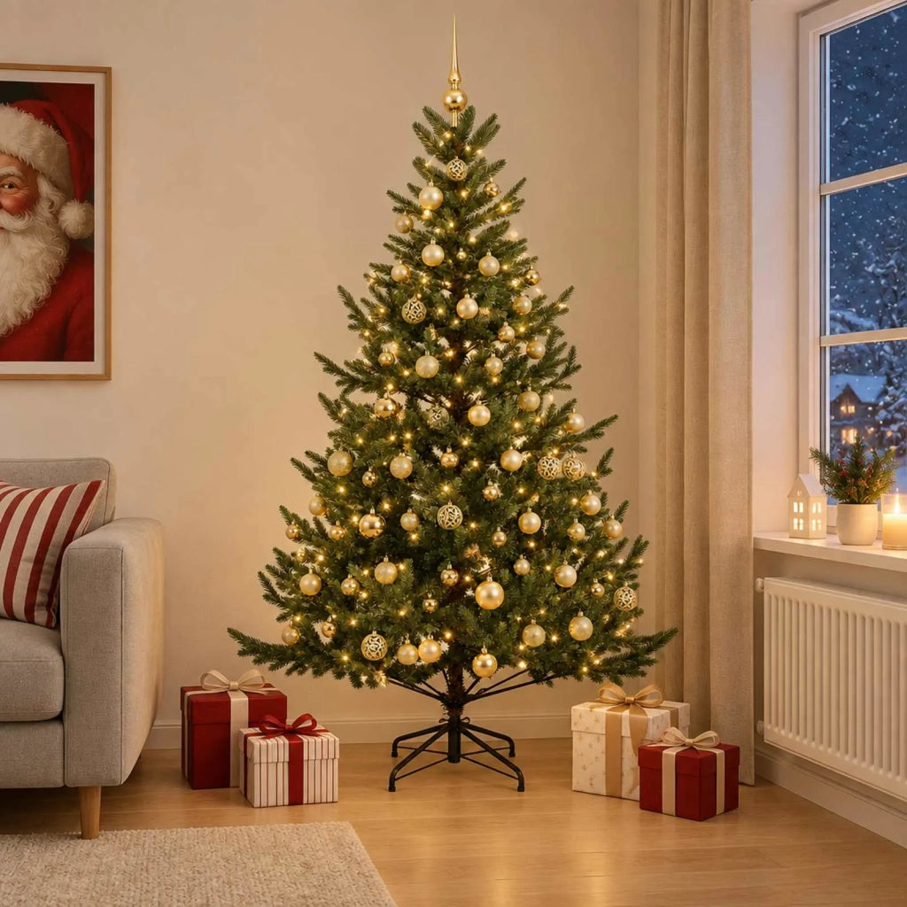 Albero di Natale artificiale con palline 180 cm 300 LED 3466551