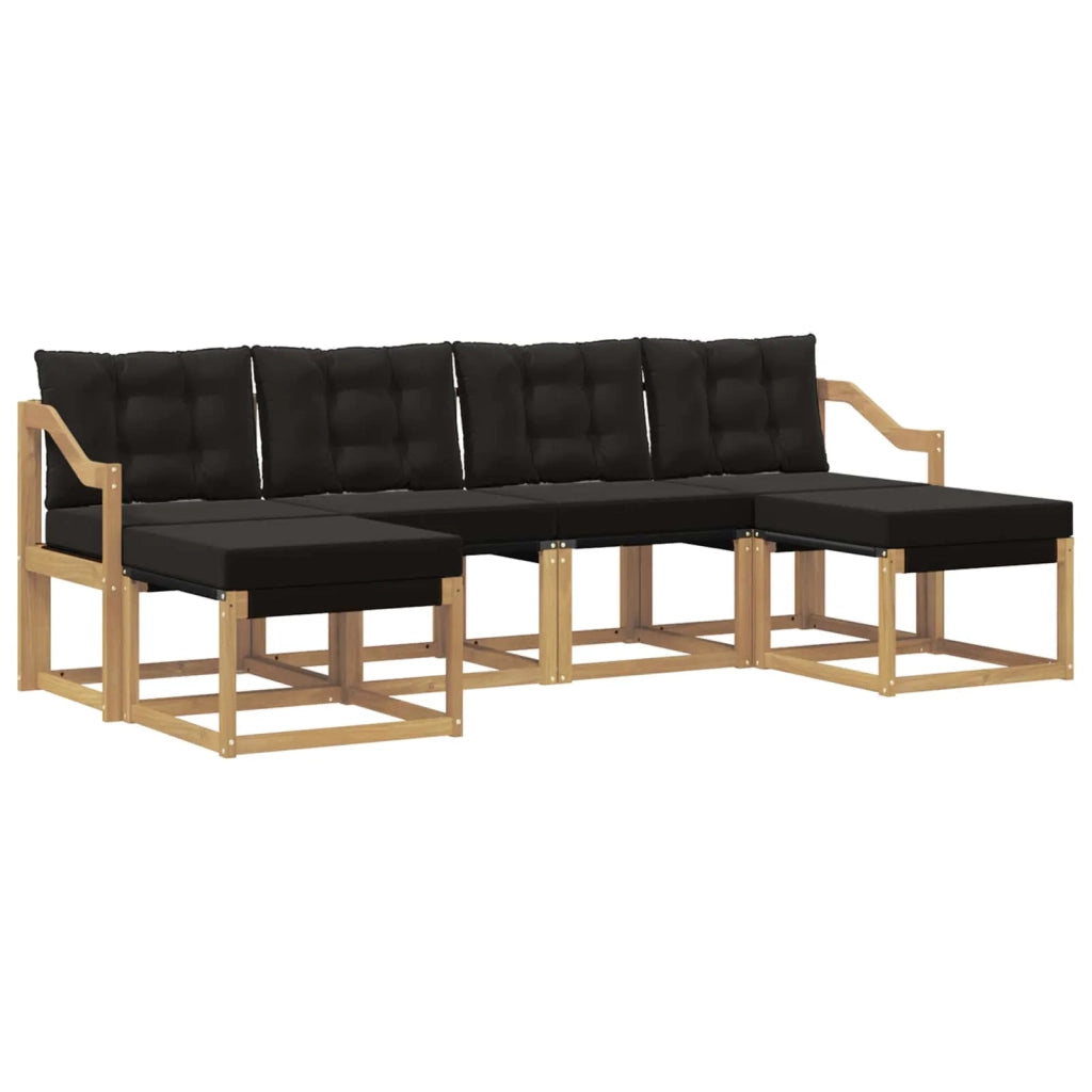 Set di divani da esterno 6 pz Bianco e Nero 3389750
