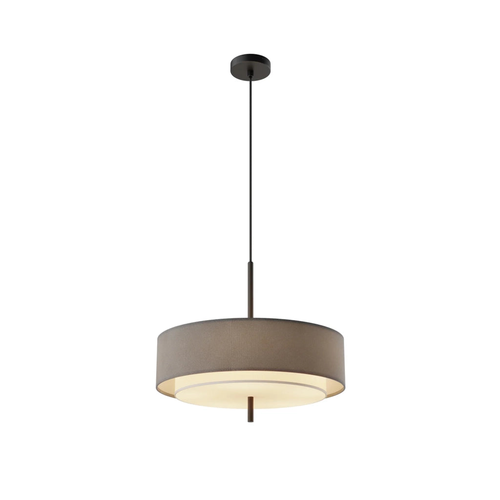 Maytoni Lampadario contemporaneo Bergamo 5 luci E27 metallo nero diffusore tessuto