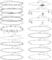 Bracciale per donna con catena d'argento singola grande misura stile estate resort