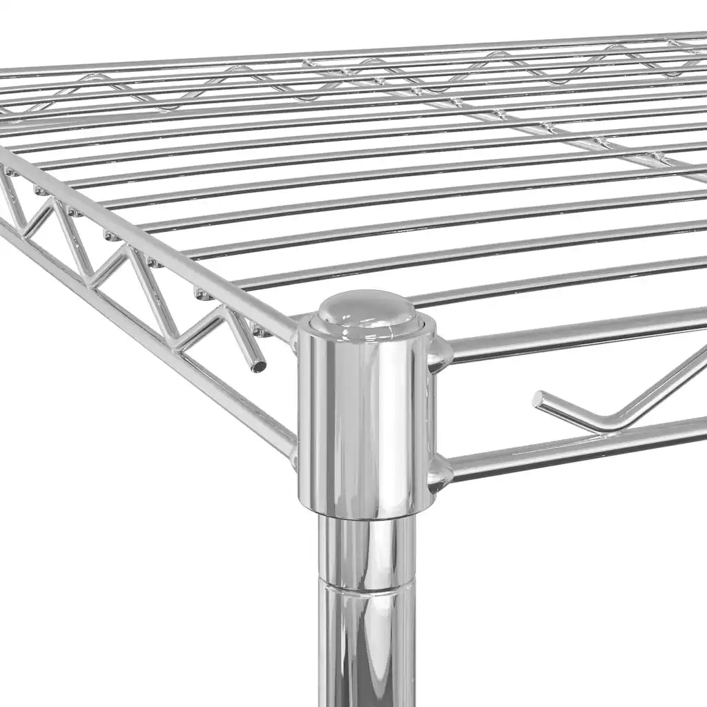 Scaffale a 3 Livelli con Ruote 60x35x81 cm Cromato 150 kg CFW7943702
