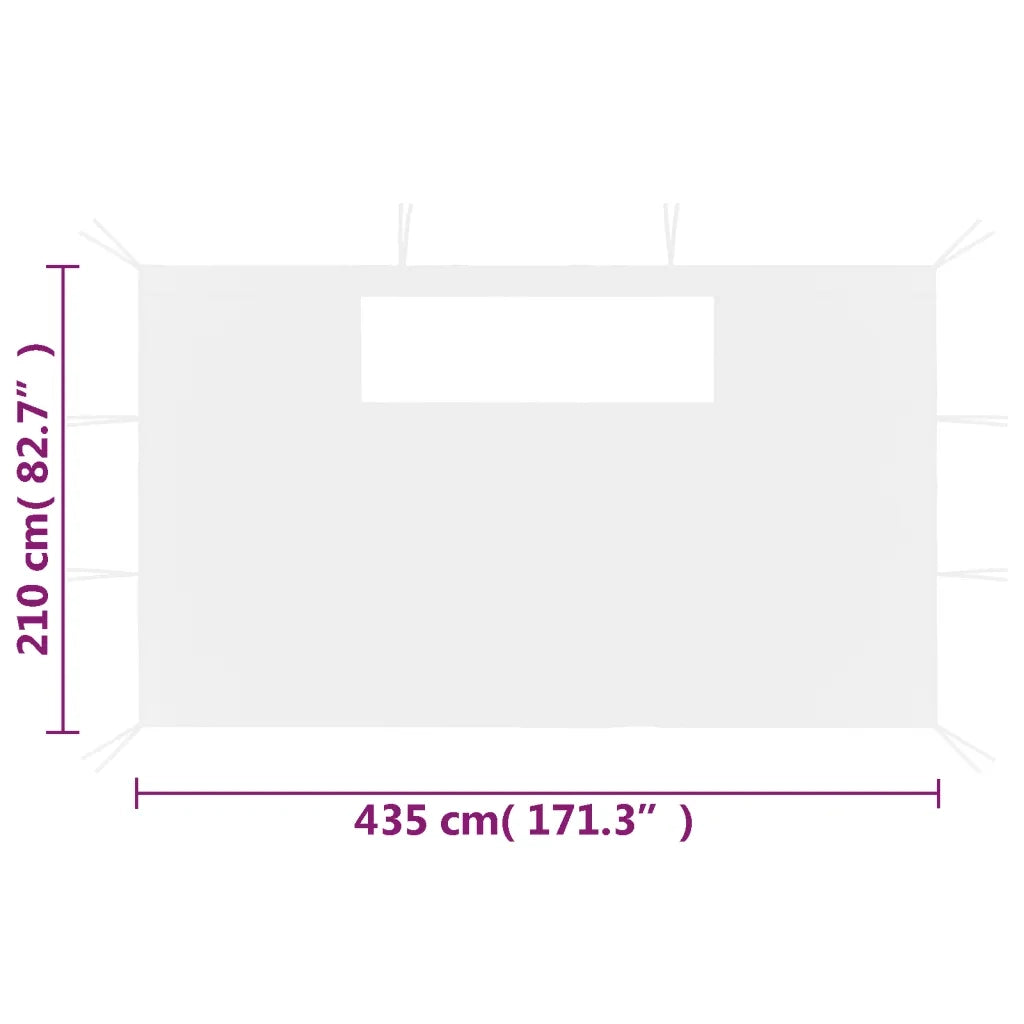 Pareti con Finestre per Gazebo 2 pz Bianche 3070420