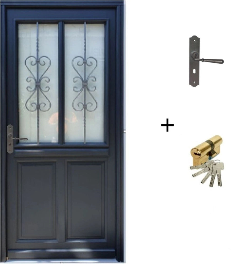 Porta d'ingresso in legno smaltato, Sobra, H.215xl.90 p. destra + Maniglia E Canna (rif 010403FP) Dimensioni tavolo senza maniglia