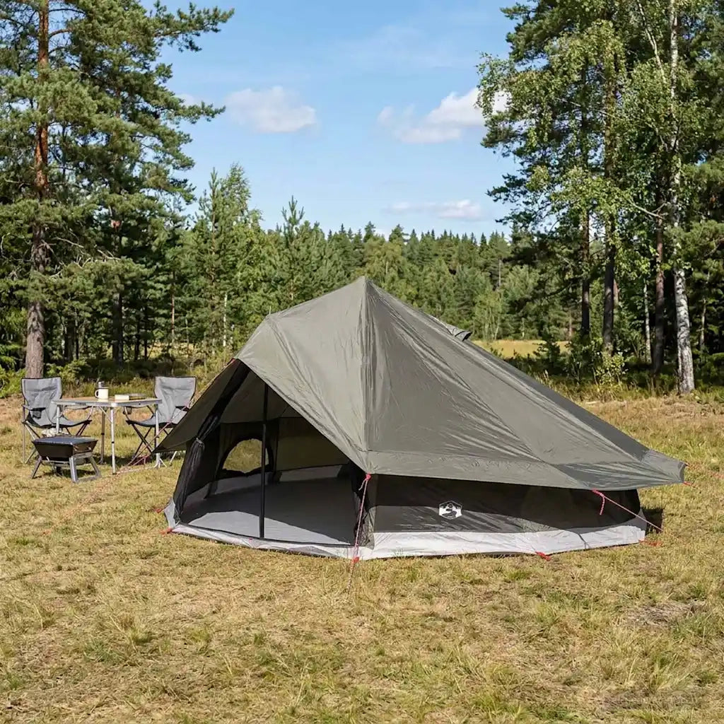 Tenda Tipi con tetto Marrone Grigio 800 x 800 x 430 cm 42029021