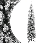 Albero di Natale Artificiale Sottile con Neve Verde 210 cm PVC