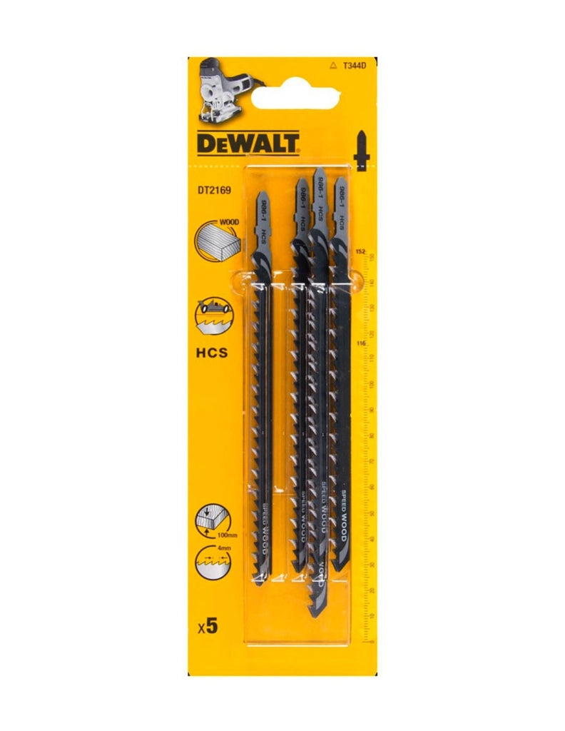 Set di 5 Lame HCS taglio legno per seghetto alternativo DeWALT DT2169-QZ (152 mm)