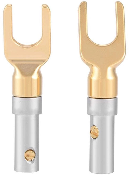Connettori Hi-Fi a Spada - 4mm Banana Plug - Laccato - Tipo a Viti - Connettori per Cavi di Altoparlante - Adatto per Audio Hi-Fi - Set da 6