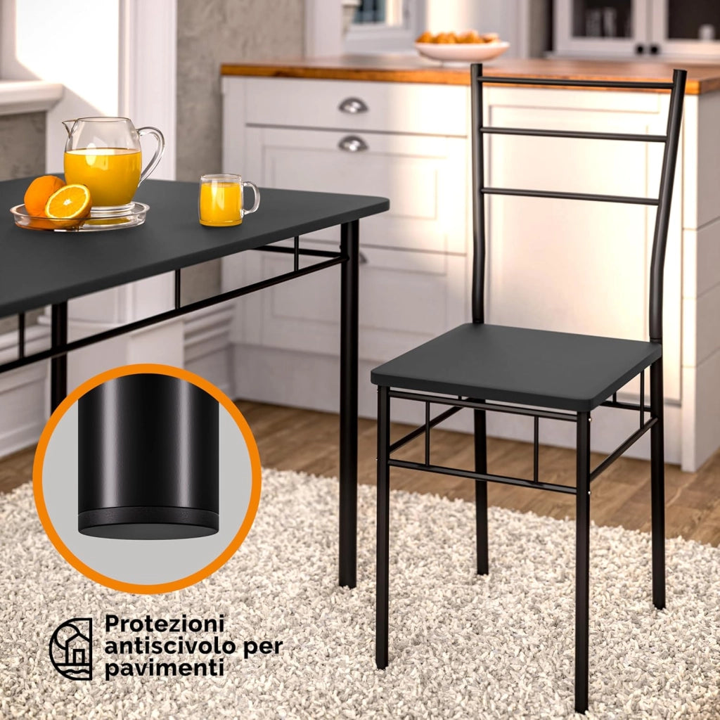 ® Gruppo di Sedute Leo Set 5 Pezzi Tavolo da Pranzo con 4 Sedie Set di Mobili per Sala Cucina Soggiorno Salotto Set da Pranzo Tavoli Sedia