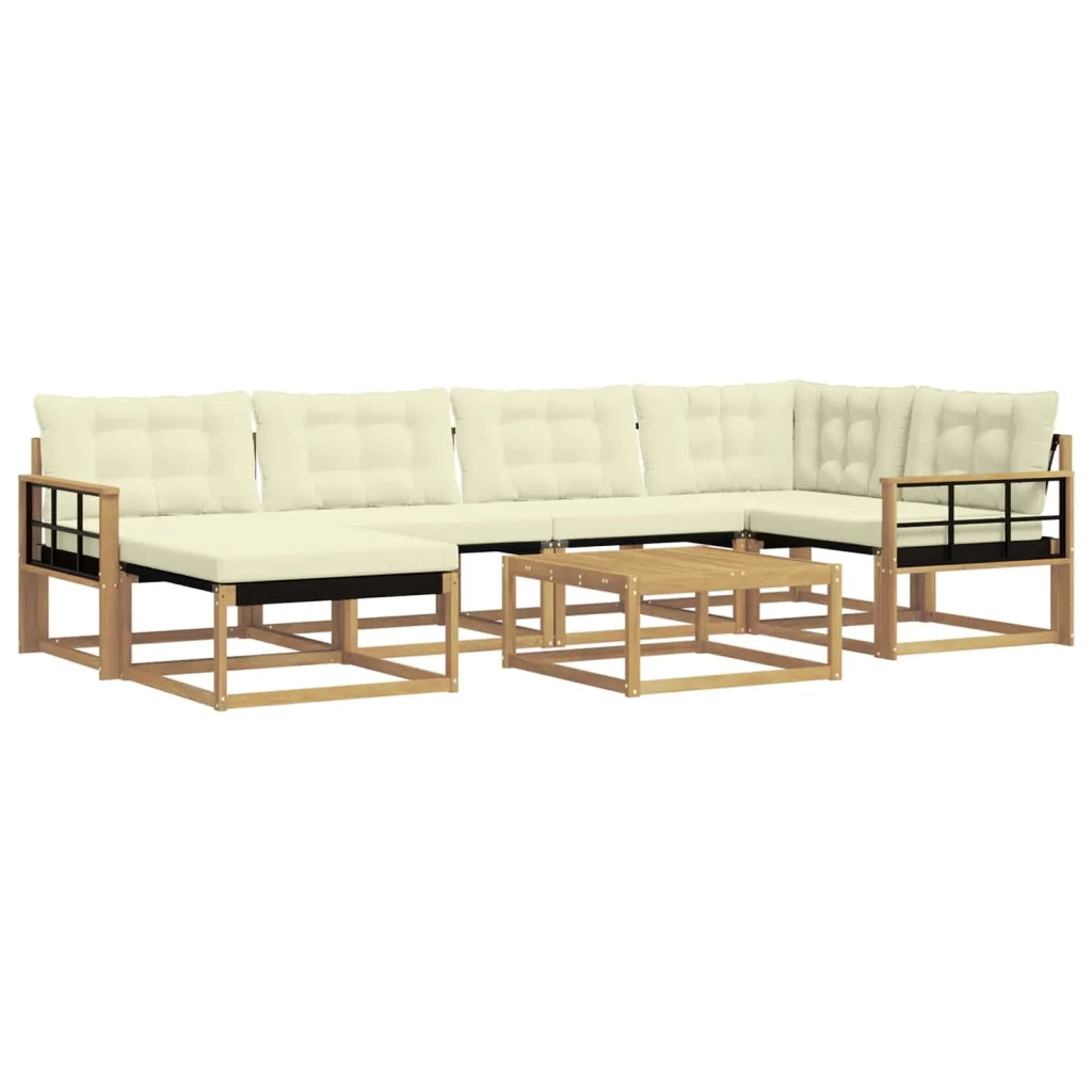 Set di divani da esterno 7 pcs Bianco e Crema 79 x 79 x 37 cm