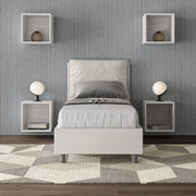 Letto singolo senza rete imbottito 80x190 similpelle bianco Antea