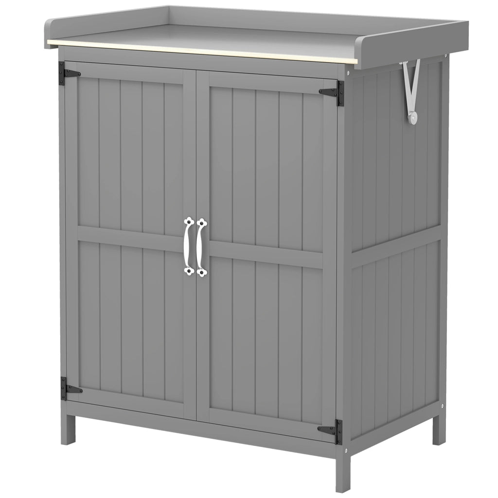 Capanno da Giardino ¨C zephmum ¨C Legno, Grigio, 2 Ante con Mensola