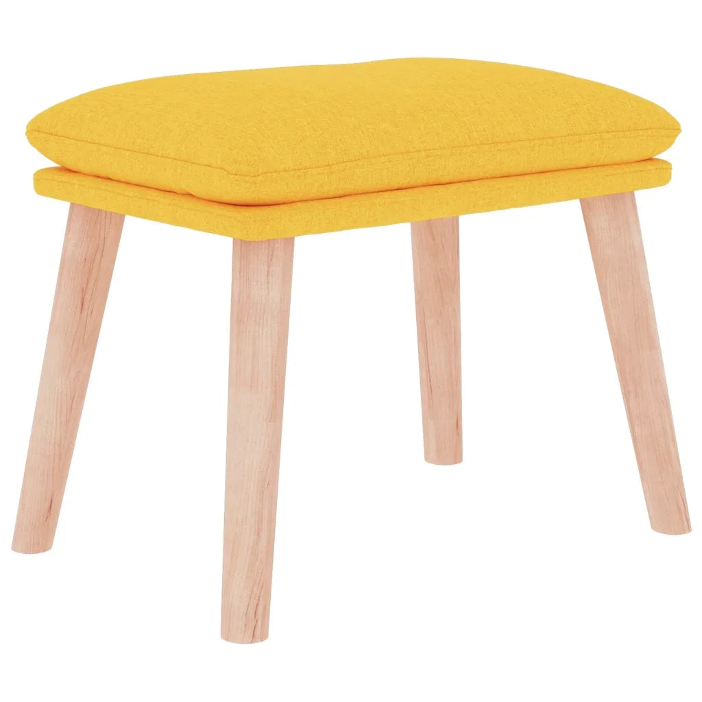 Divano Sedia-Poltrona Relax con Poggiapiedi Giallo Senape in Tessuto 236178