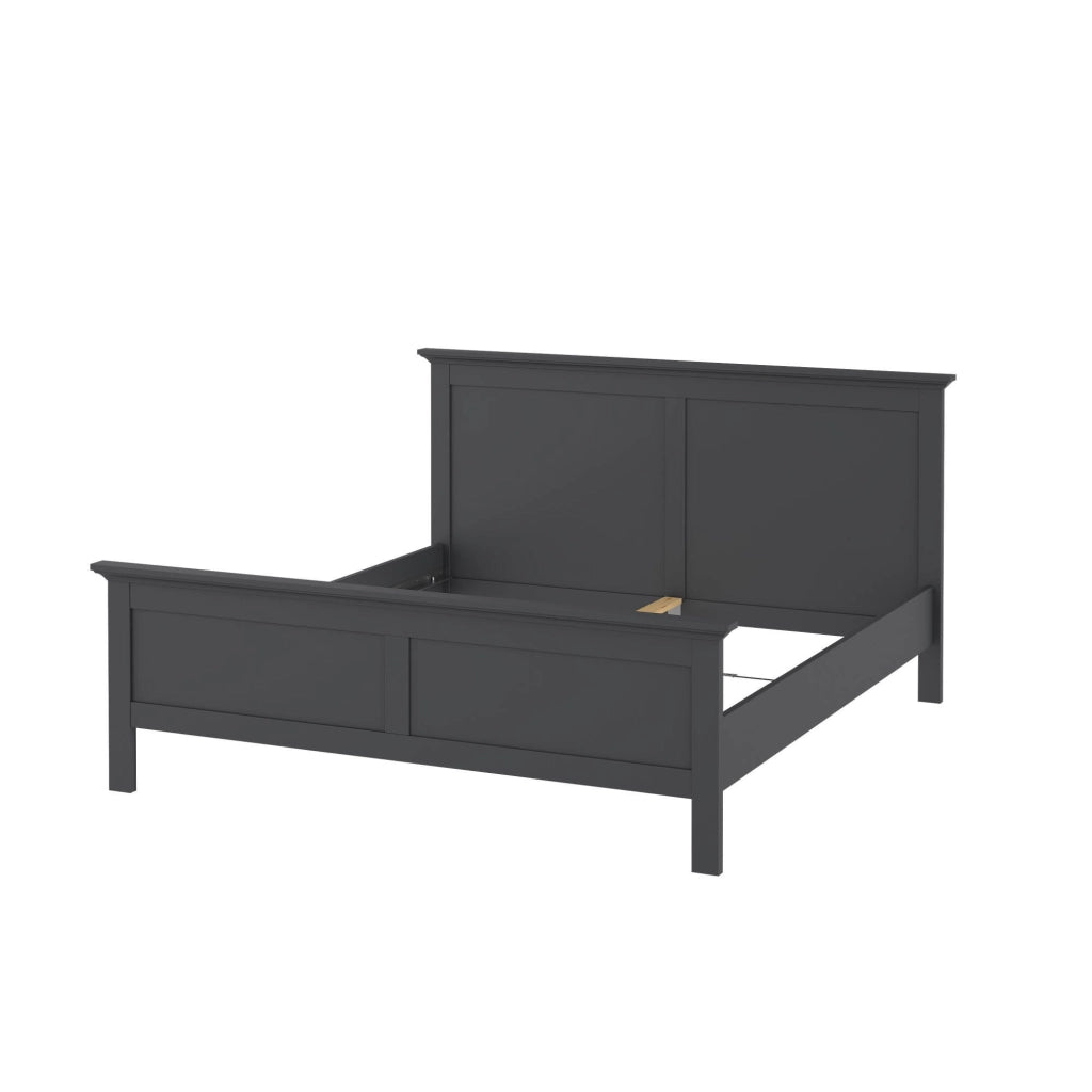 Letto matrimoniale Arika, Sommier per camera da letto, Giroletto per stanza, Struttura porta materasso, 211x179 h110 cm, Grigio