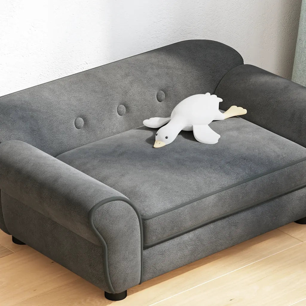 Divano per Cani Grigio Scuro 72x45x30 cm in Peluche 171039