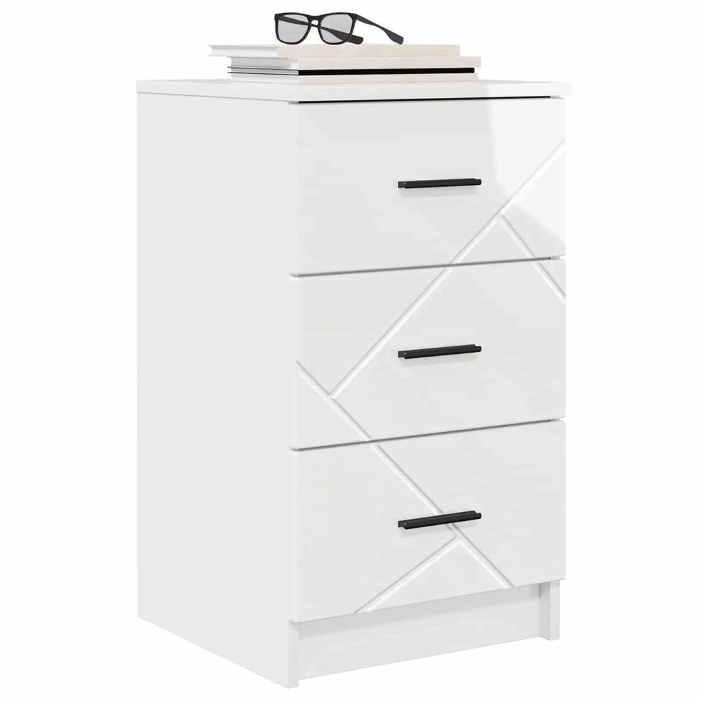 Armadio da Notte con cassetto Bianco lucido 38 x 38 x 66 cm 883378