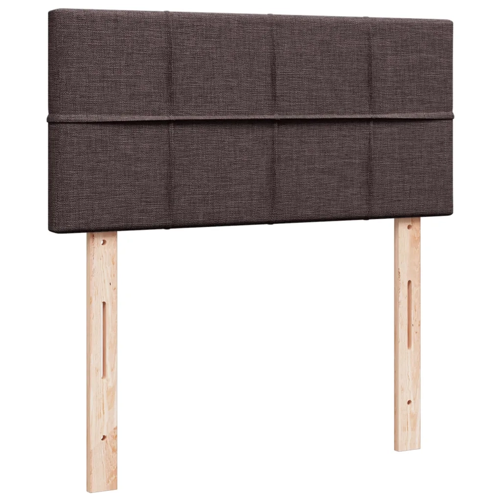 Letto singolo | Letto per adulti | Giroletto a Molle con Materasso Marrone Scuro 80x200 cm Tessuto