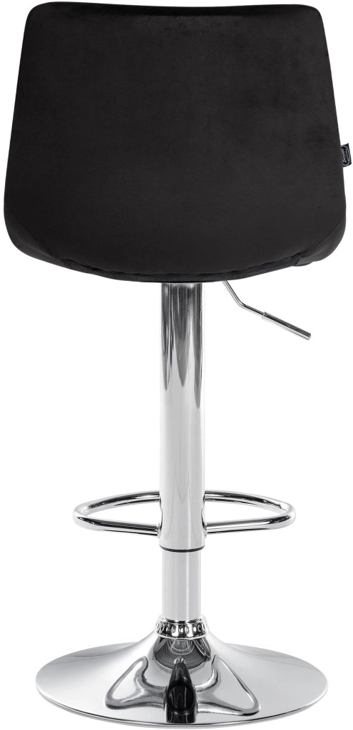 Sgabello Jerry Velvet nero,cromo