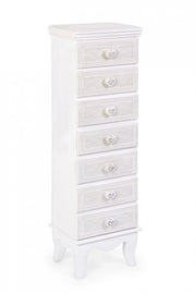 Cassettiera MDF Impiallacciato Bianca Stile Rustico da Interno - ADELINE
