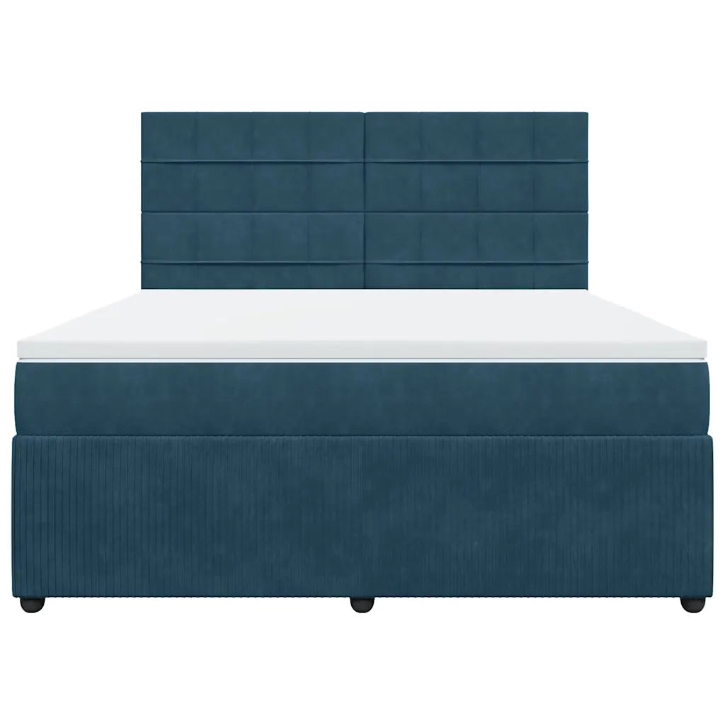 Giroletto a Molle con Materasso Blu Scuro 180x200 cm in Velluto 3292410
