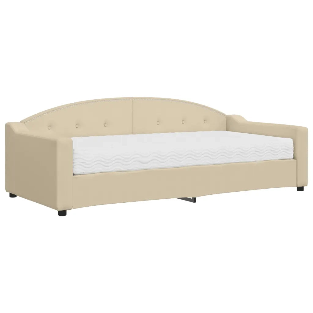 Divano Letto con Materasso-Sofa Letto-Daybed Crema 90x200 cm in Tessuto 231199
