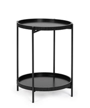 Tavolino 2 piani Herdys tortora/nero ø42x52 cm