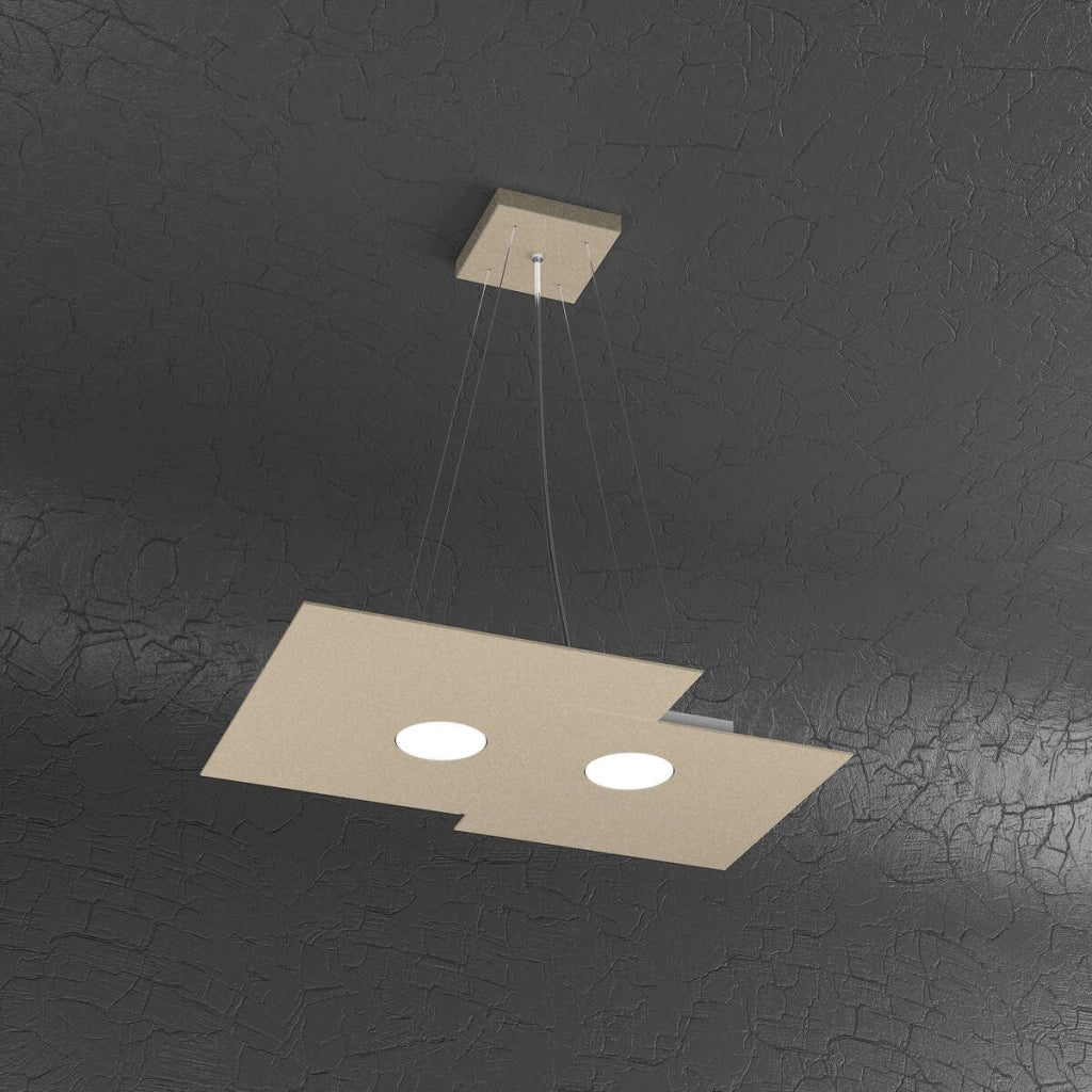 PLATE SOSPENSIONE 2 LUCI ATTACCO GX53 SABBIA