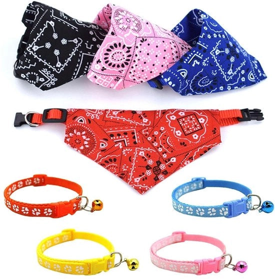 Accessorio per animali domestici - Bandana per cani - 4 pezzi - Fazzoletto adattabile - Sciarpa a tre angoli - Materiale: Poliestere - Accessorio per animali domestici - Comfortevole e sostenibile - Bandana per animali domestici