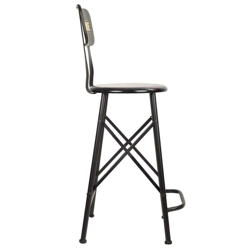 Sgabello alto in metallo nero 46x40x100h