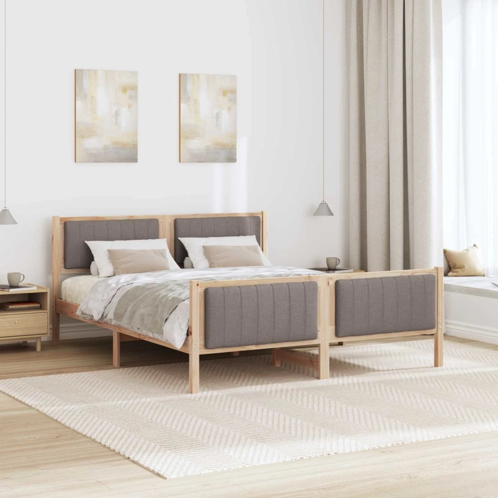 Struttura del Letto con testiera Marrone e taupe 160 x 200 cm 3394311
