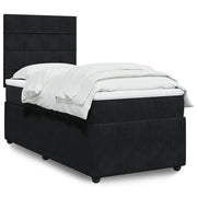 Giroletto a Molle con Materasso Nero 90x190 cm in Velluto 3292216