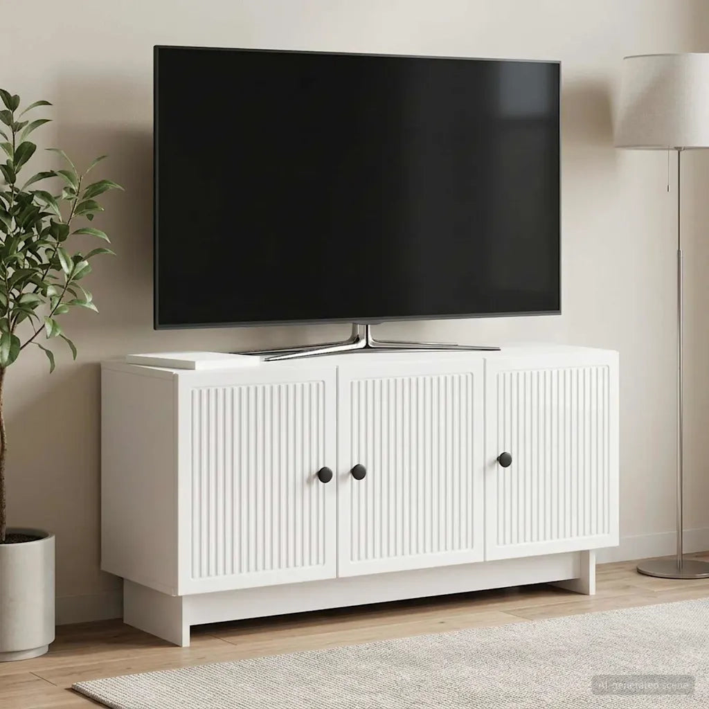 Mobile TV Bianco Lucido 99 x 34,5 x 50 cm Legno ingegnerizzato 894029