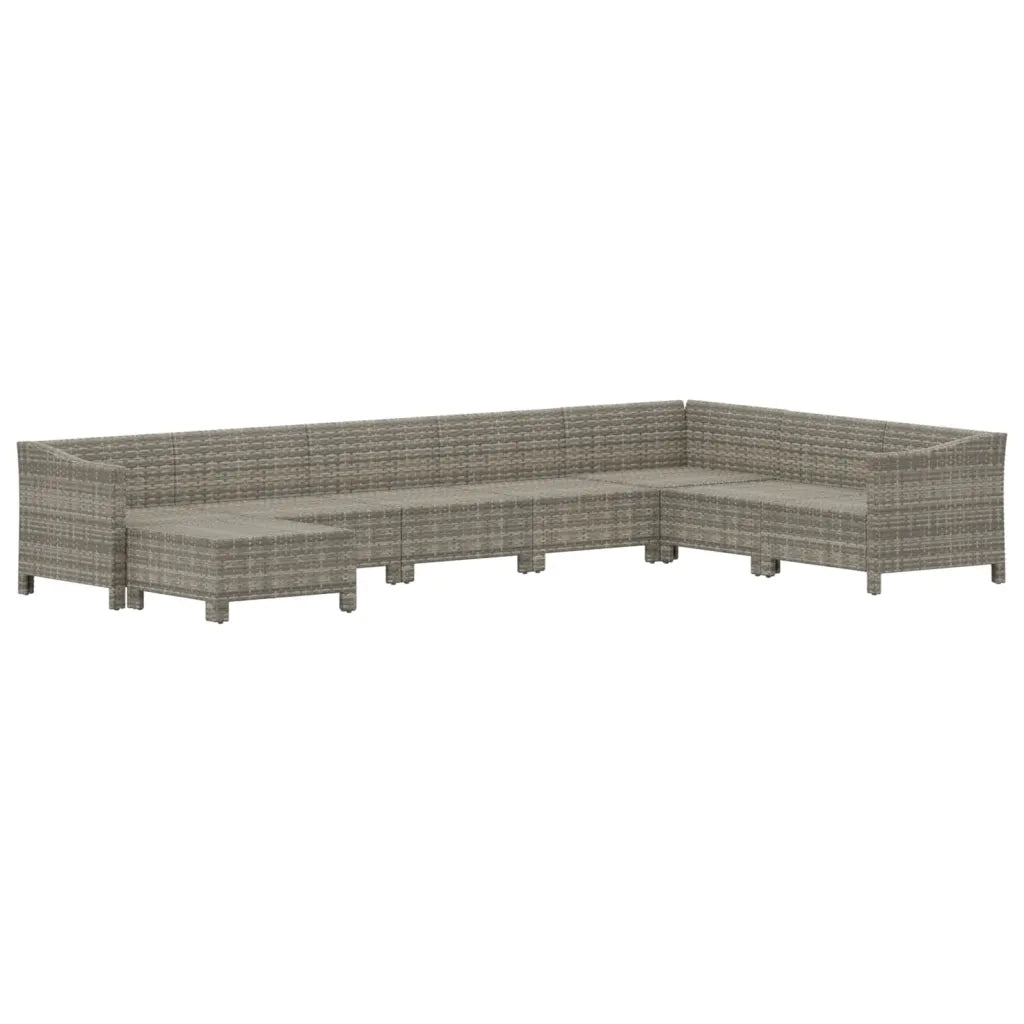 Set Divani da Giardino 8 pz con Cuscini in Polyrattan Grigio 3187298