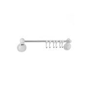 Trade Shop - Porta Asciugamani Con 6 Ganci Appendini Fissaggio Parete Ventosa Bagno 42cm 59550 -