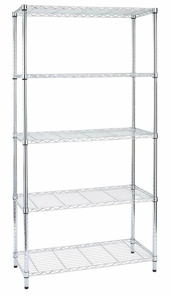 Libreria con Ripiani Scaffali Scaffalatura Acciaio Cromato Archimede Light Nero Numero di ripiani: Acciaio Cromato - 5 Ripiani