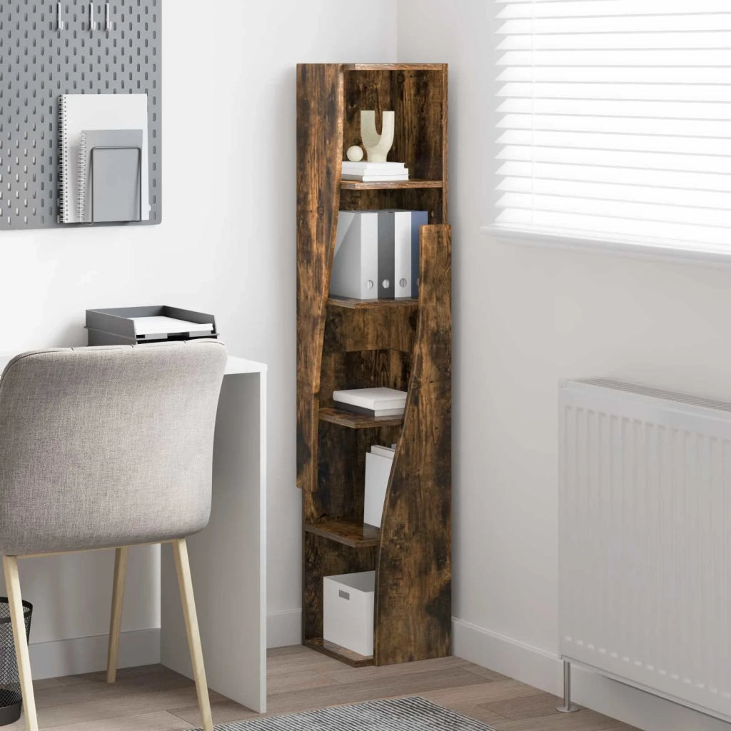 Mobile angolare 27,5x27x140cm Legno ingegnerizzato Rovere fumé 889870