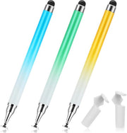 Stilo a doppio fine 2-in-1 - Stilo con due estremità - Materiale siliconico e plastico - Per smartphone/tablet - Touchscreen universale - 3 pezzi - Touchpen