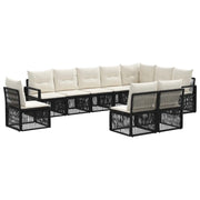 Set Divano da Giardino 10 pcs Nero polyrattan 3435739