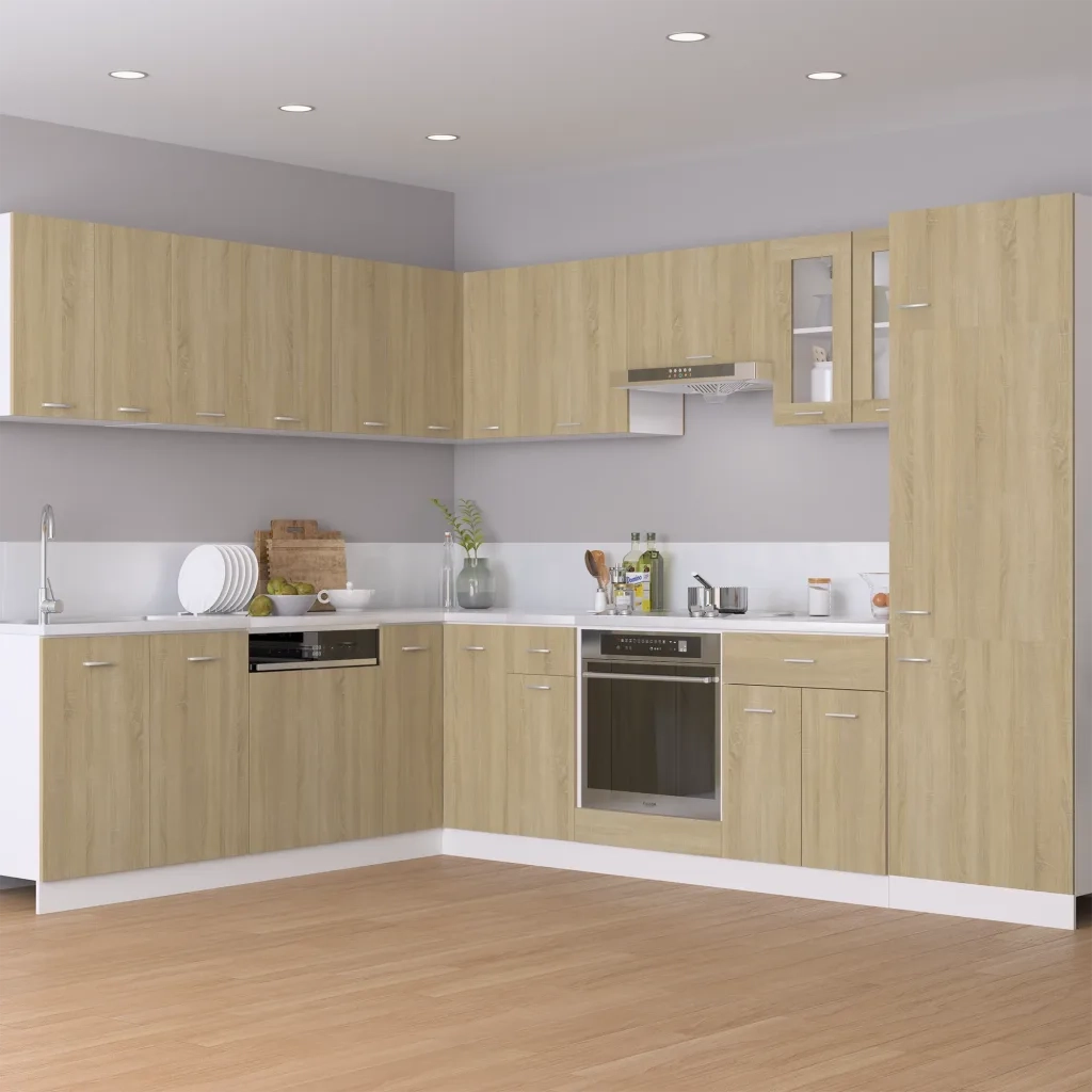 Mobile Pensile con Vetro Rovere Sonoma 60x31x60 cm Multistratocod mxl 73165