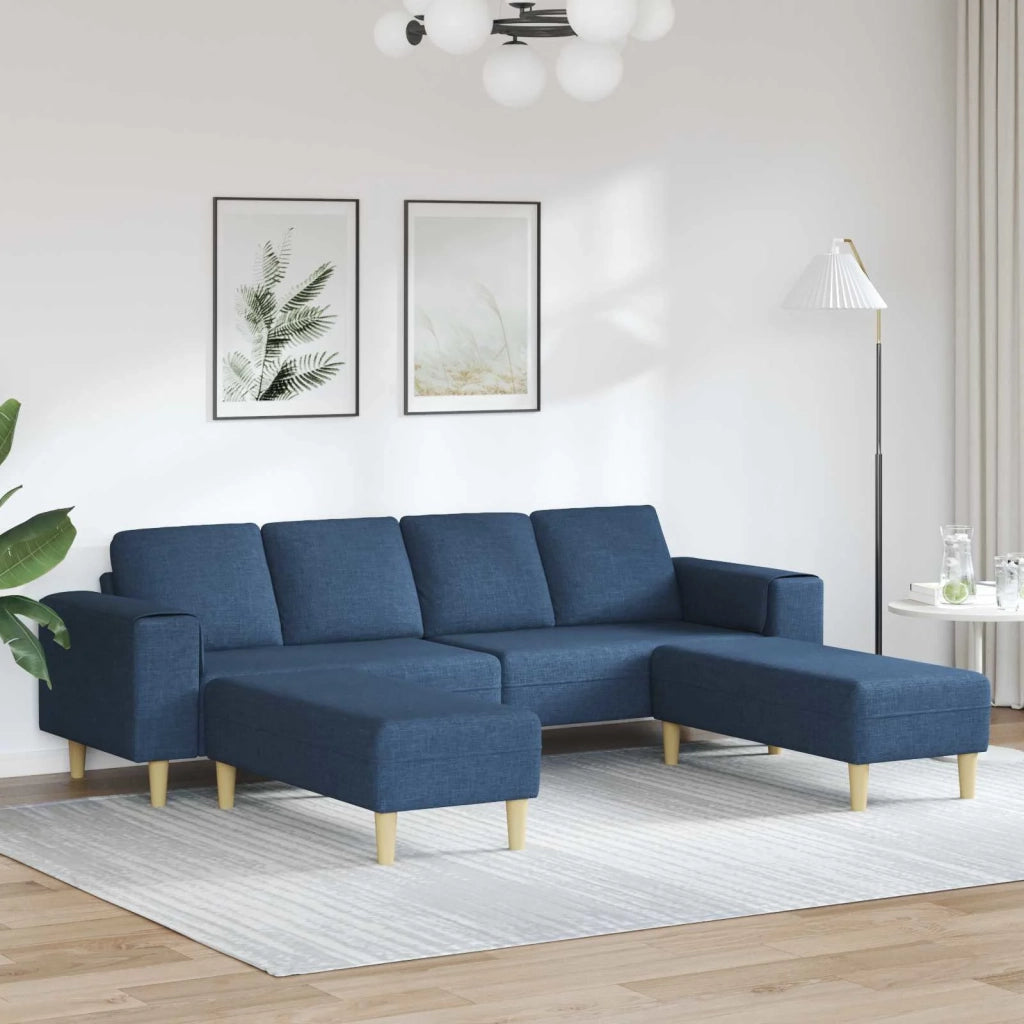 Divano per Soggiorno 3 pcs Blu Poliestere 3335119