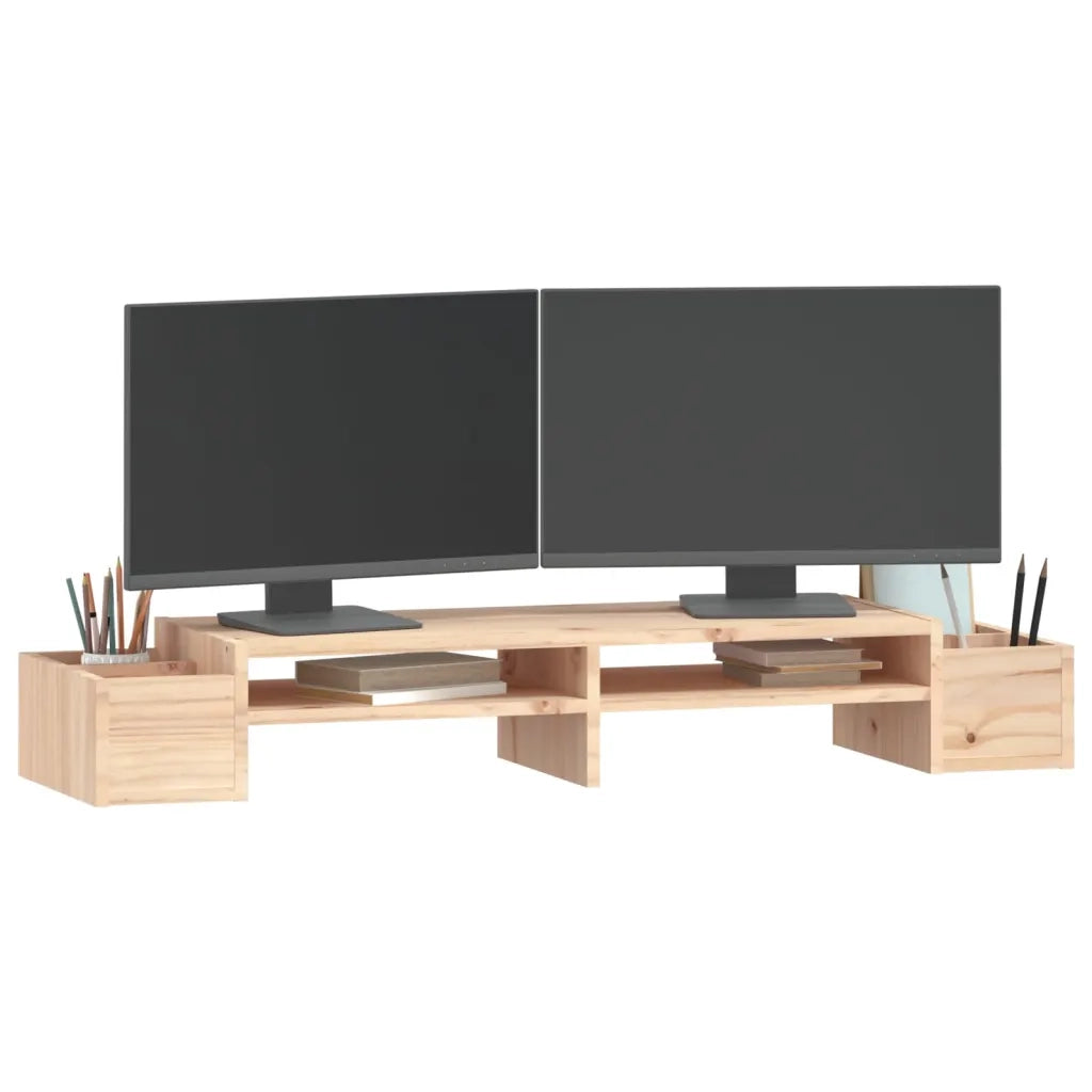 Supporto per Monitor 100x27,5x15cm in Legno Massello di Pino 813969
