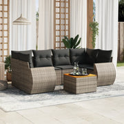 Set Divani da Giardino 7 pz con Cuscini Grigio in Polyrattancod mxl 89791