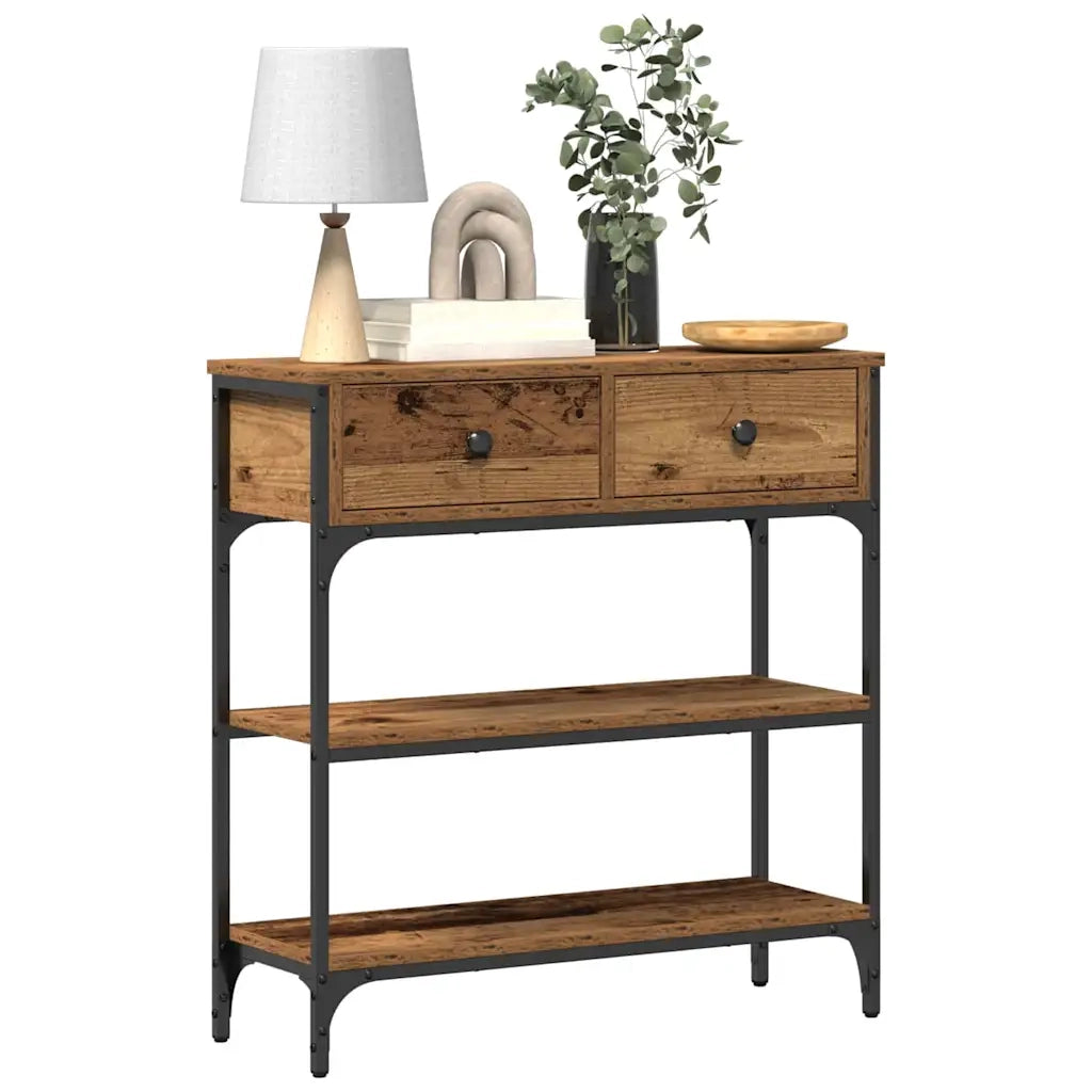 Tavolo consolle con cassetto Legno vecchio 72.5 x 25 x 75 cm 863519