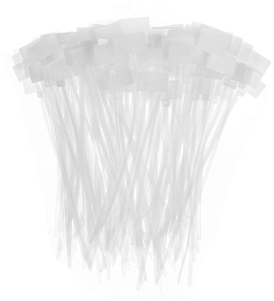 Cable Label 300 pezzi - Raccordi Nylon - Nastro autoadesivo - Etichette adesive - Organizzatore cavi - Sostenibile e flessibile - Cavi raccordi