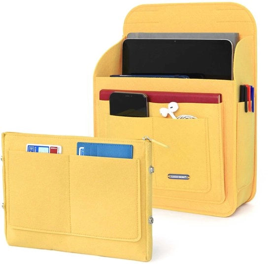 Organizzatore multifunzionale per borsa da viaggio in velluto per borsa da 16L - Borsa da viaggio con organizzatore, 26 x 10 x 35 cm - Giallo