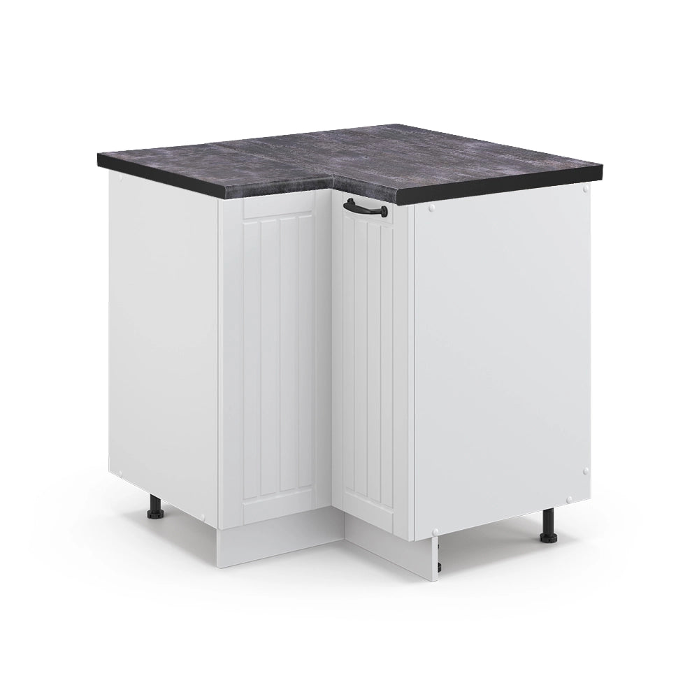 Mobile ad angolo cucina Fame-Line Bianco rustico/Bianco 80.5 cm, PL Antracite Vicco