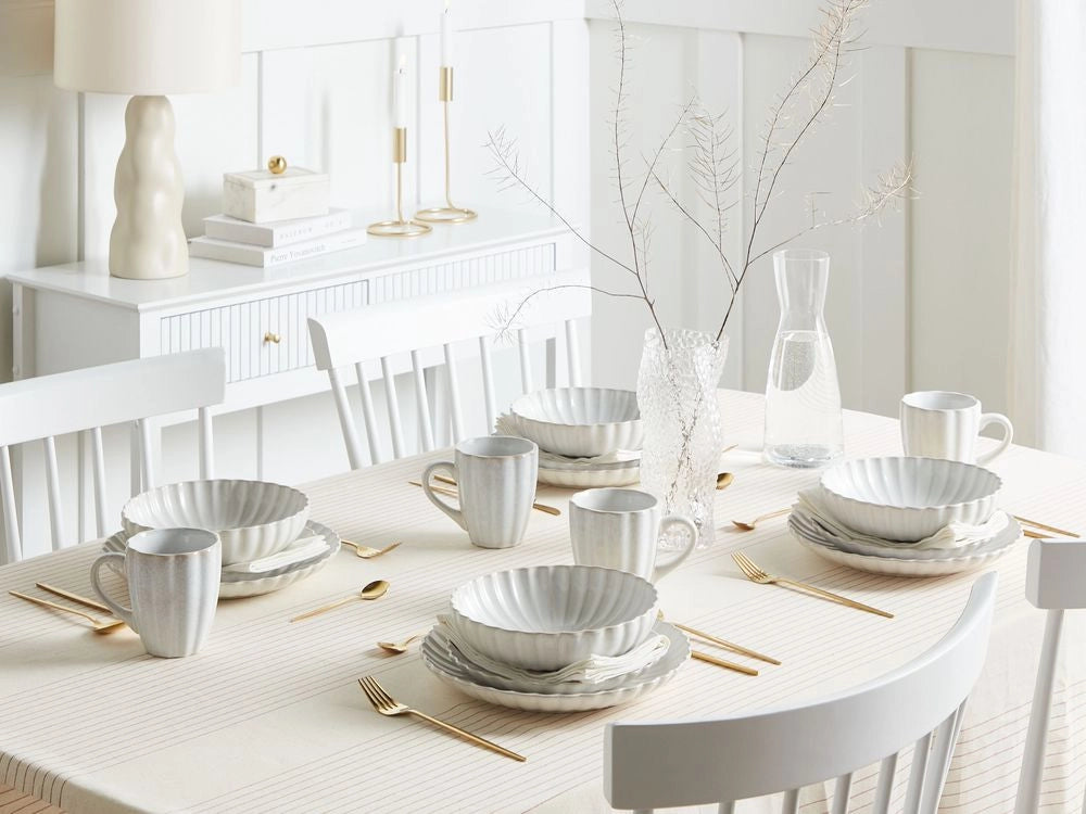 Set di 4 piatti da contorno in gres porcellanato bianco fatti a mano con smalto reattivo Perfetti per dessert cucina e sala da pranzo
