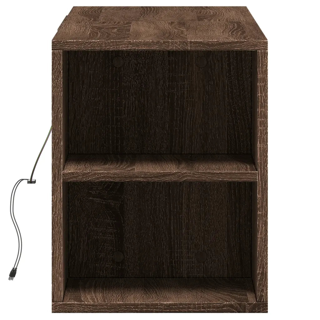 Mobile TV a Parete con Luci LED Rovere Marrone 135x31x39,5 cm 852389