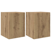 Mobile TV da parete 2 pz | Armadietto TV | Mobile Porta TV Rovere Artigianale 30 x 31 x 40 cm